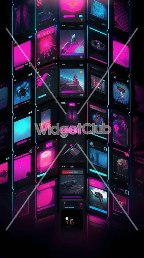 Fajne projekty technologiczne o tematyce neonowej na tło ekranu