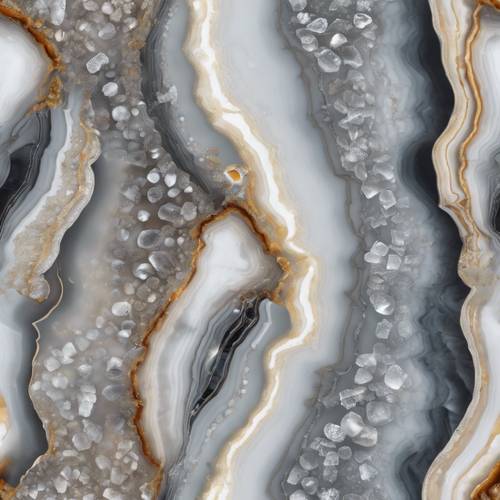 A slice of light grey agate with intricate textures.