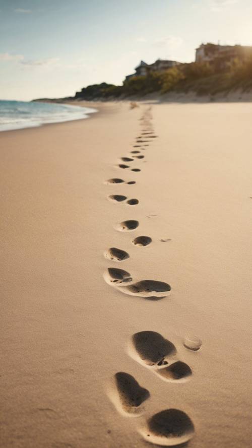 A picture of footprints in the sand with the quote 'Leave nothing but footprints.'