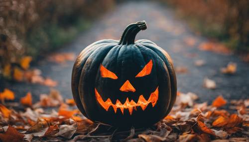 A spooky black tie dye pumpkin for Halloween.
