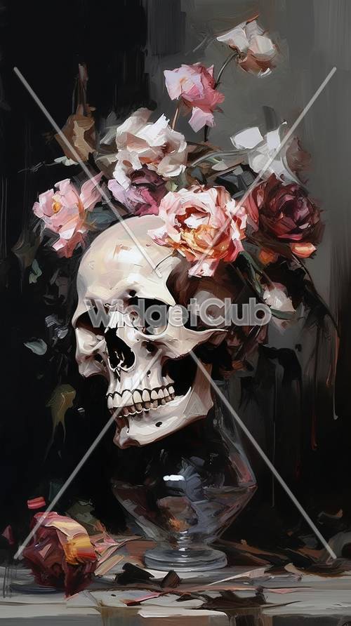 Floral Crowned Skull Art