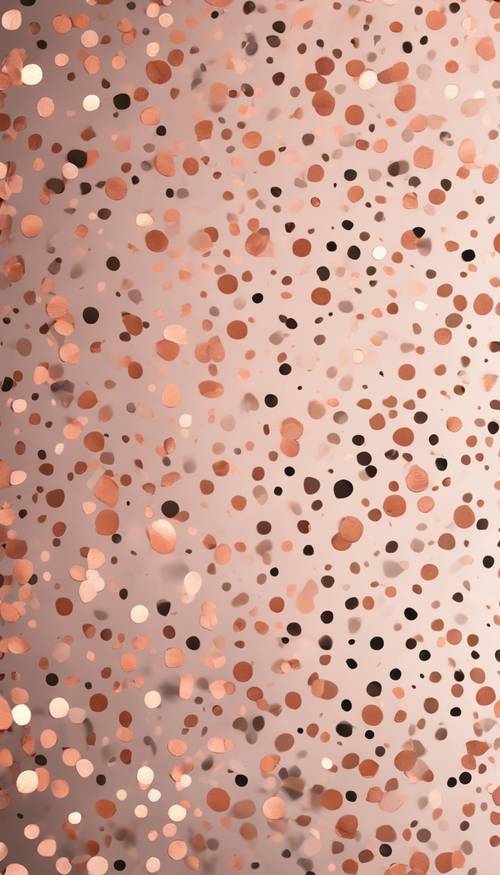 A blend of polka dots with rose-gold foil texture, scattered randomly for a trendy pattern.