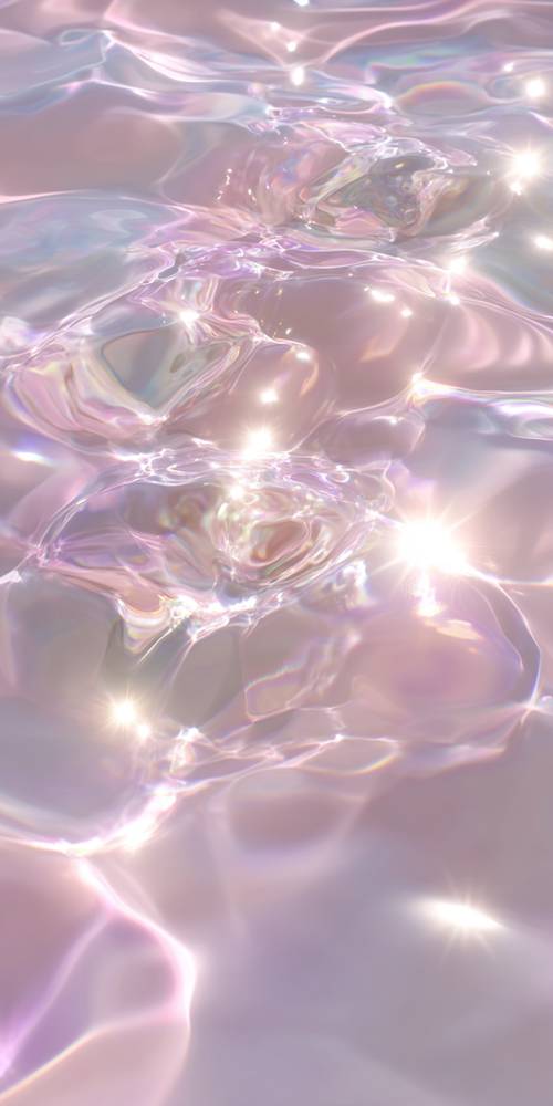 輝く水の泡とキラキラ光線の壁紙