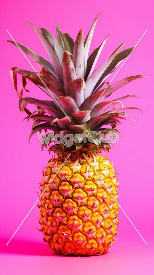 Colorful Pineapple on Pink