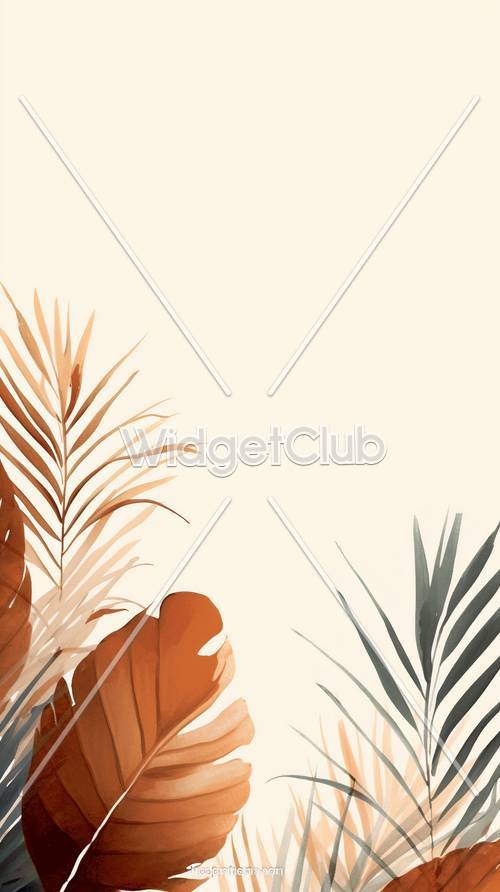 Design con foglie tropicali per il tuo schermo