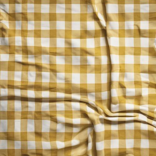 Heavily textured yellow and white checkered stripes