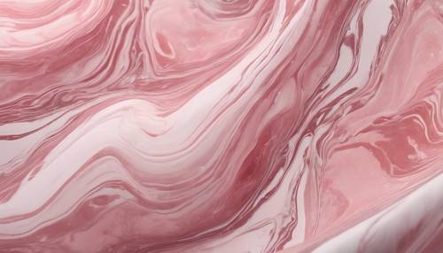 Pola marmer merah muda pastel yang berputar-putar seperti cairan.