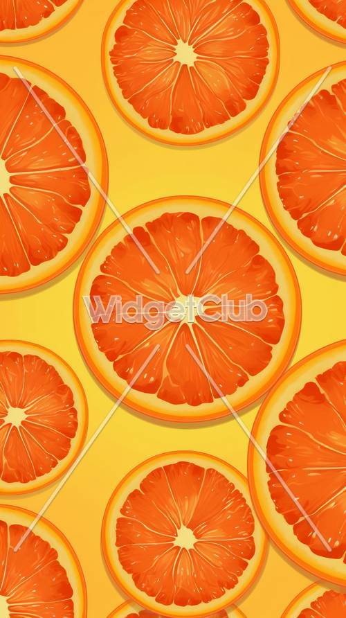 Patrón de rodajas de naranja brillante y alegre