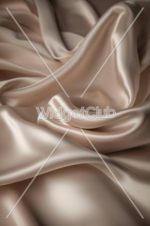 Lujosas ondas de tela de seda color crema