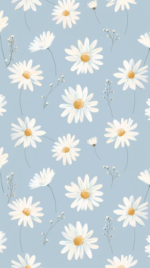 Daisies on Blue Sky Background
