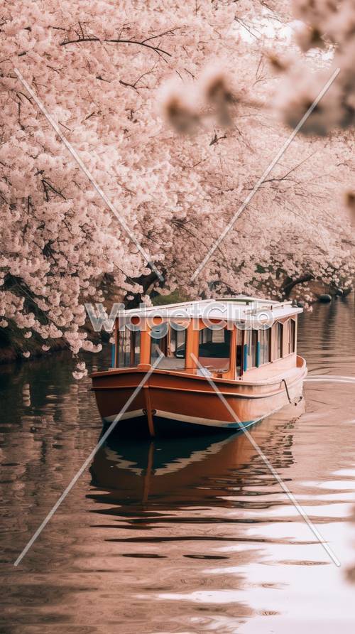 Promenade en bateau en fleurs de cerisier