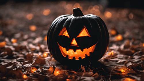 Una linterna de Halloween negra que brilla en la oscuridad, una cita espeluznante y divertida sobre Halloween que brilla en la oscuridad.