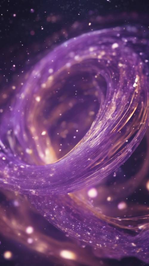 Những vòng xoáy quang phổ có màu tím nhạt nhảy múa trong không gian vũ trụ.