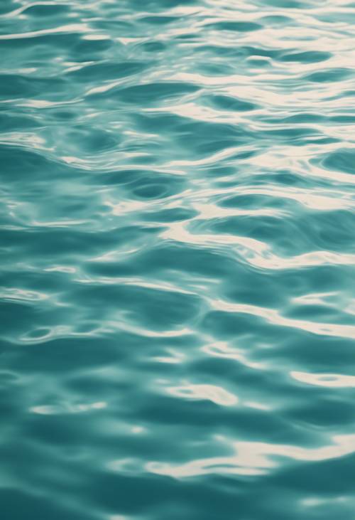 Um padrão de superfície de água marcado por ondulações suaves, pintado em lindos tons de ciano claro.