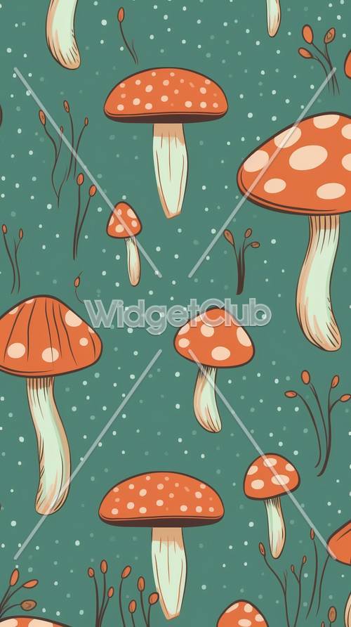 Fun Orange Mushroom Pattern for Kids