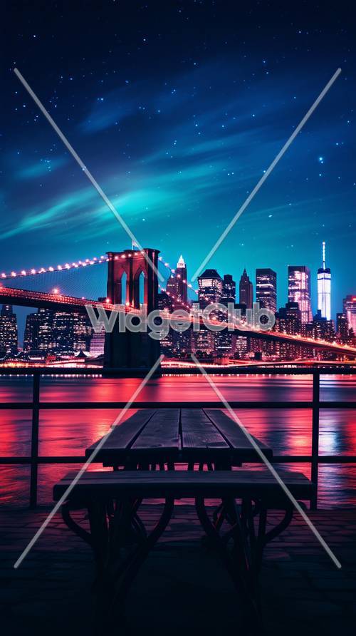 Cielo notturno stellato su New York City