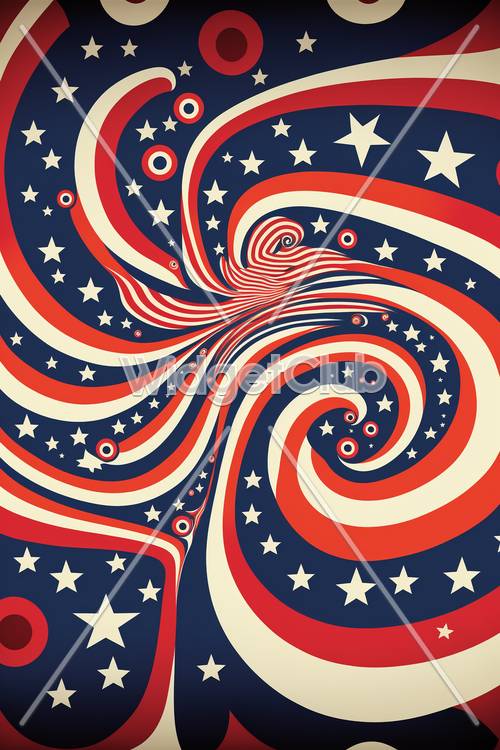Swirling Stars and Stripes Design