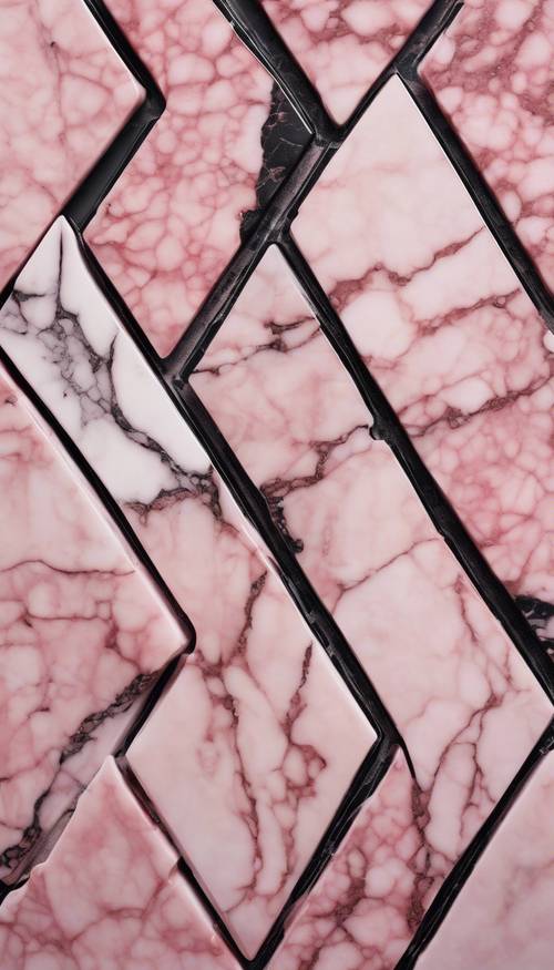 Una imagen que muestra el patrón natural del mármol rosa y negro.