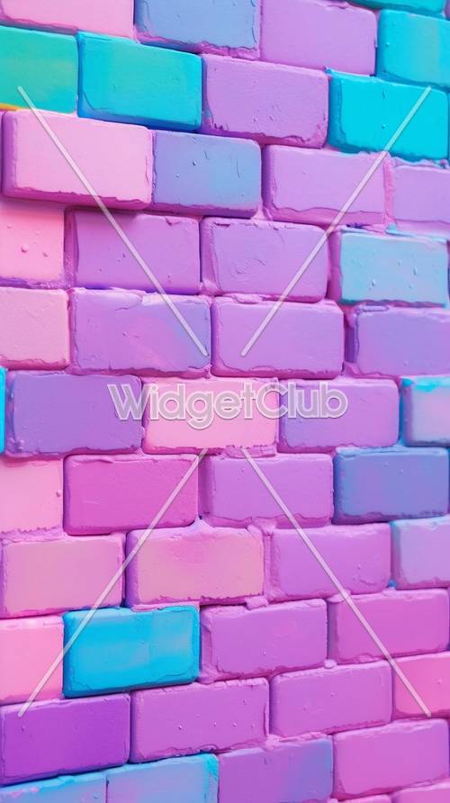 Kolorowy malowany mur z cegieł