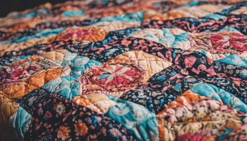 A quilted bedspread boasting a diverse boho pattern. Tapeta [f282c4429a8a4471a0da]