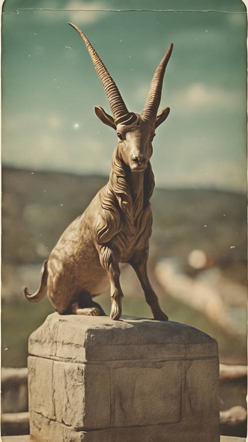 A vintage postcard with a picture of Capricorn.