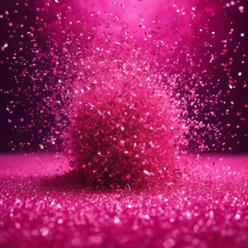 Una vivida esplosione di glitter rosa colta nel momento perfetto.