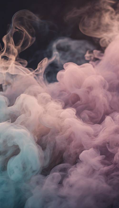 Waves of smoke in pastel shades, intertwined as if dancing during a blissful twilight hour. Wallpaper [273fd5e4937542c2b207]