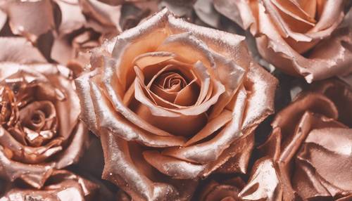 Rose gold themed aesthetic collage with variety of textures Tapet [802fe47b97d645588218]