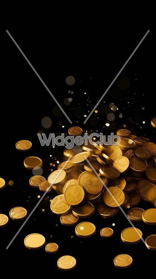 Golden Coins Shine in the Dark