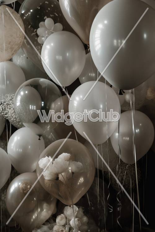 Elegant Balloons and Flowers for Your Screen