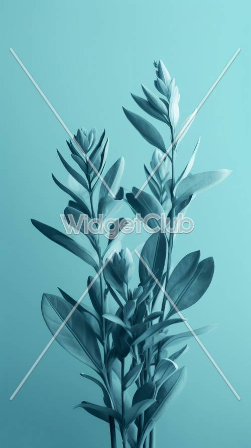 Beautiful Blue Flowers and Leaves Pattern