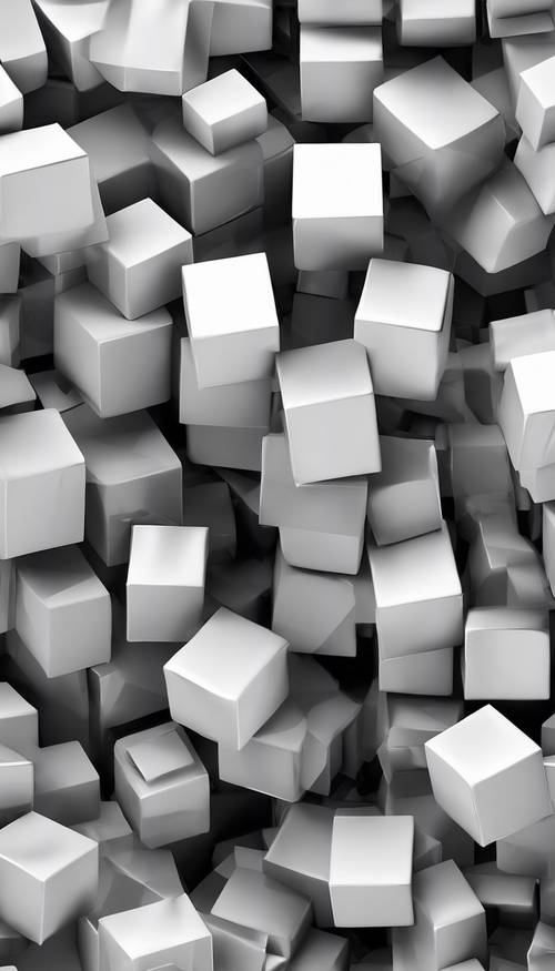 Seamless pattern of three-dimensional cubes rotating in space, executed in a high contrast of black and white. Wallpaper [6ea04a4258d7470c892e]