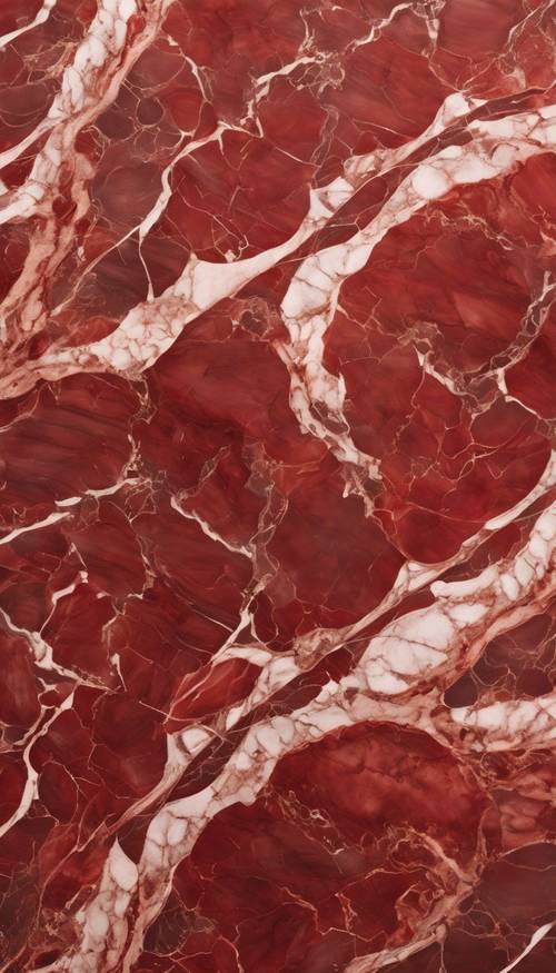 A close up shot of a red marble with intricate patterns. Tapet [08b0d77b0df44e4b9c86]