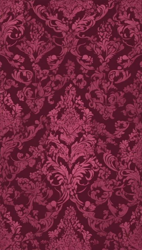 A seamless damask pattern, where rich maroon intertwines with burgundy.