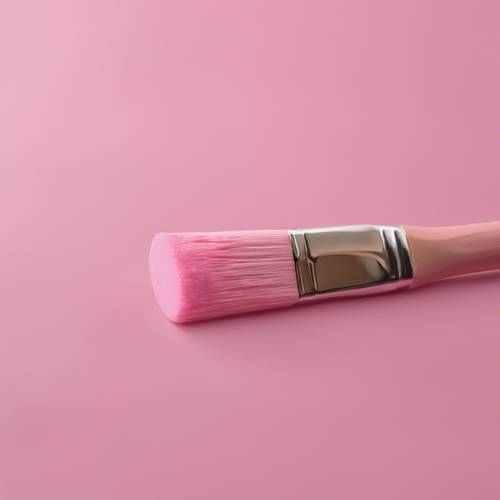 A pastel pink paint brush creating strokes on a blank canvas. Tapet [317d26a240884975b92f]