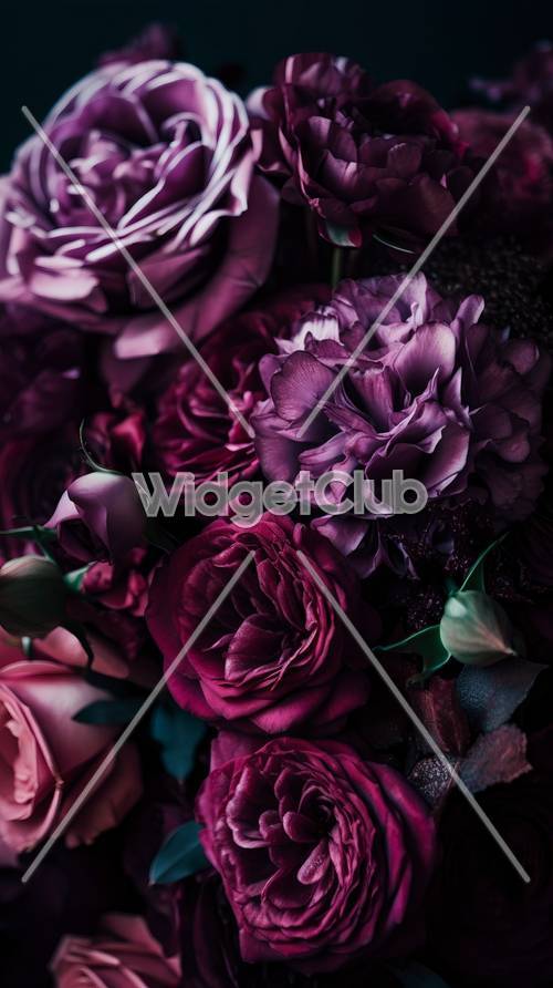 Wunderschönes dunkles Blumenarrangement für Ihren Bildschirm