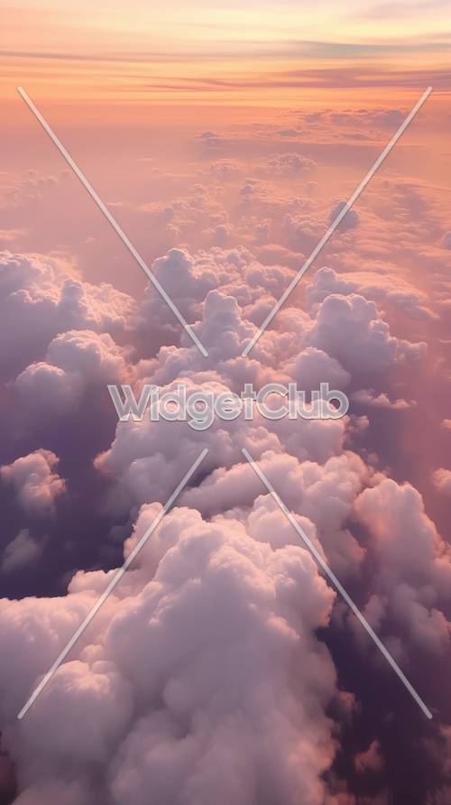 Gökyüzünde Pembe ve Turuncu Bulutlar