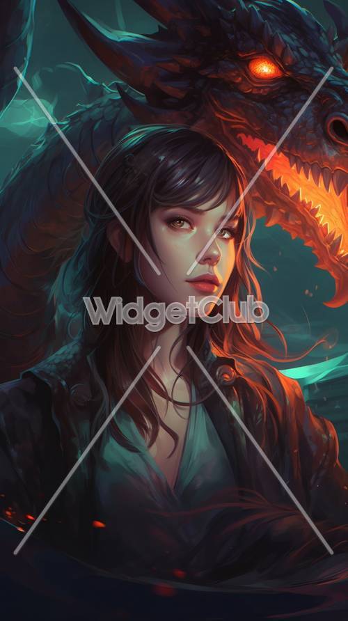 Girl with Dragon Friend Fantasy Art
