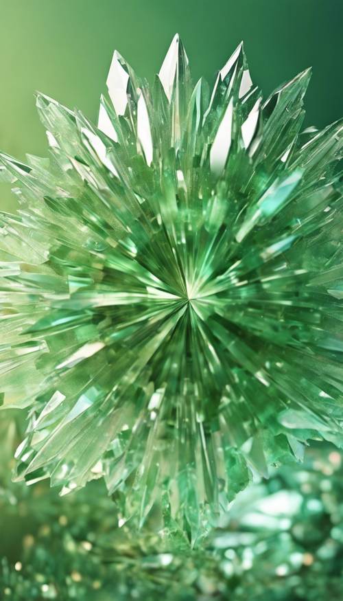 Um elegante cristal verde-sálvia que irradia uma aura calmante.