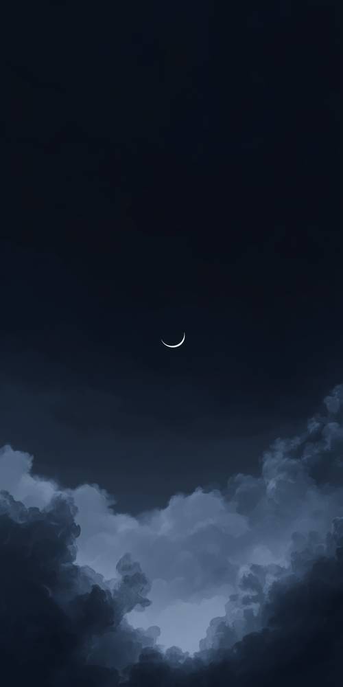Croissant de lune dans un ciel nocturne sombre