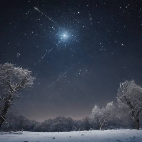 Konstelacja Oriona dominująca na czystym zimowym nocnym niebie.