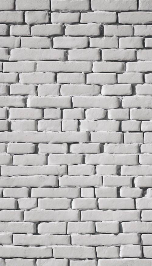 Ampla vista de uma moderna parede de tijolos brancos em uma tarde ensolarada.