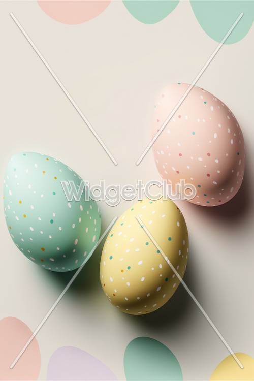 柔和背景上的彩色斑點復活節彩蛋