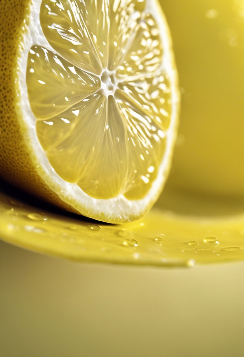 An extreme close-up of a lemon, highlighting the pores on the skin's surface. Tapeta[37c8db8d622e4d38bcfa]