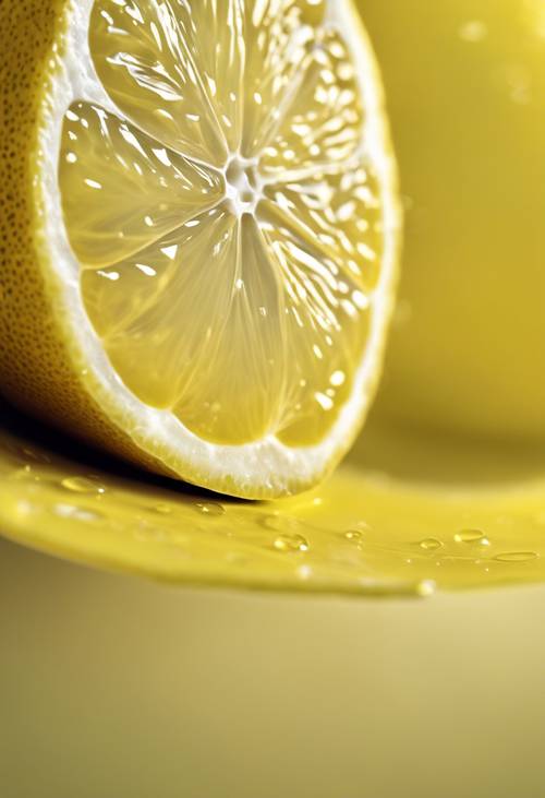 An extreme close-up of a lemon, highlighting the pores on the skin's surface.