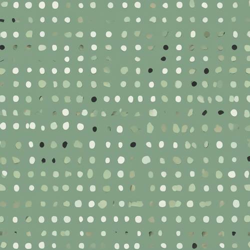 Titik-titik polka ditempatkan secara ritmis pada latar belakang hijau bijak yang tenang