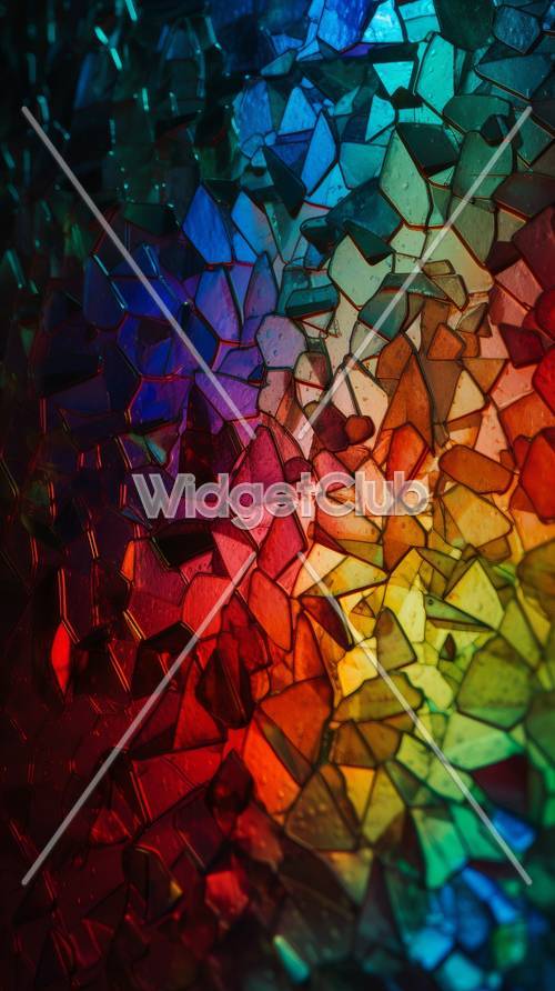 Arte em mosaico de vidro colorido