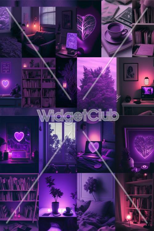 Очаровательный фиолетовый коллаж для декора спальни