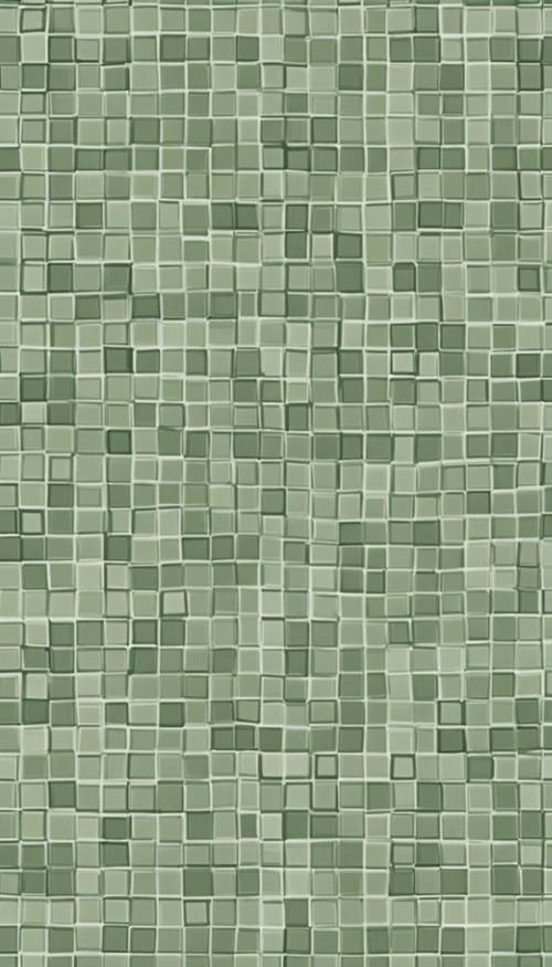 Un motif homogène de carreaux à carreaux vert sauge répartis sur la toile.