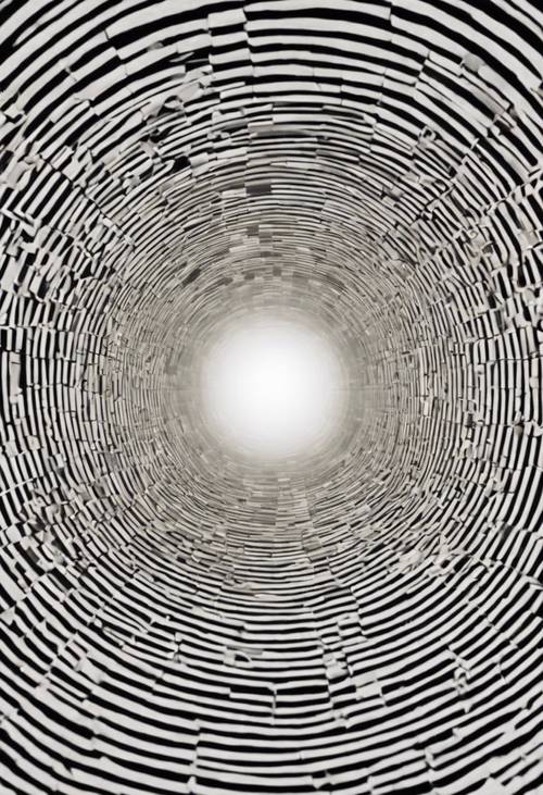 A tunnel of concentric circles and squares leading to a bright white light. Валлпапер [8fe35056d05b41128b5d]